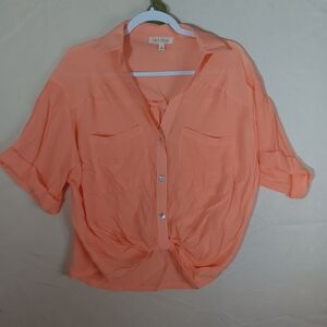 Lily Star 🐞Orange Button-Up Blouse